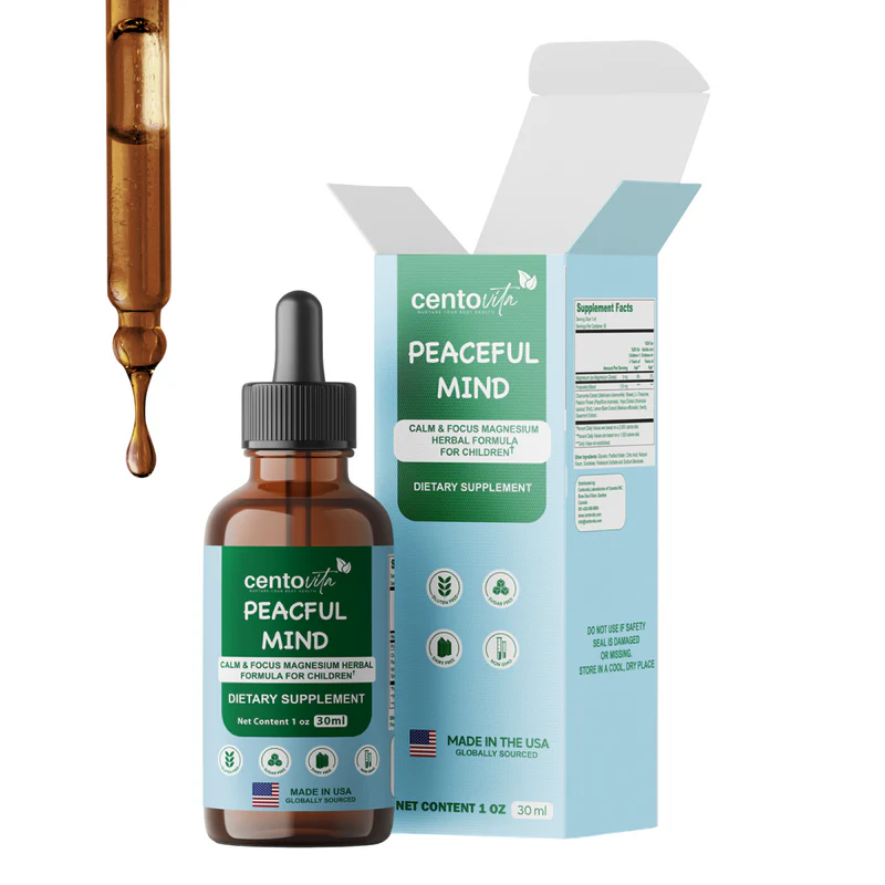 Peaceful Minds – Children’s Calming Supplement with Magnesium & Herbal Blend for Focus | Centovita